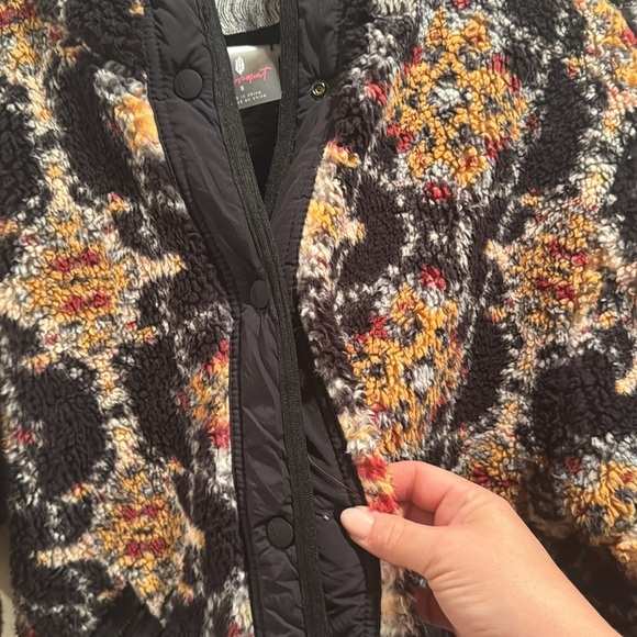 Free People Movement Elevation Jacquard Reversible Fleece Hooded Jacket Small - Picture 8 of 11